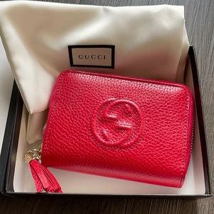 Flame Red Gucci Soho Cellarius Zip Wallet